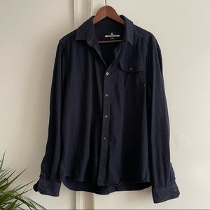 American Giant Dark Navy Button Up Shirt Shacket Size Large